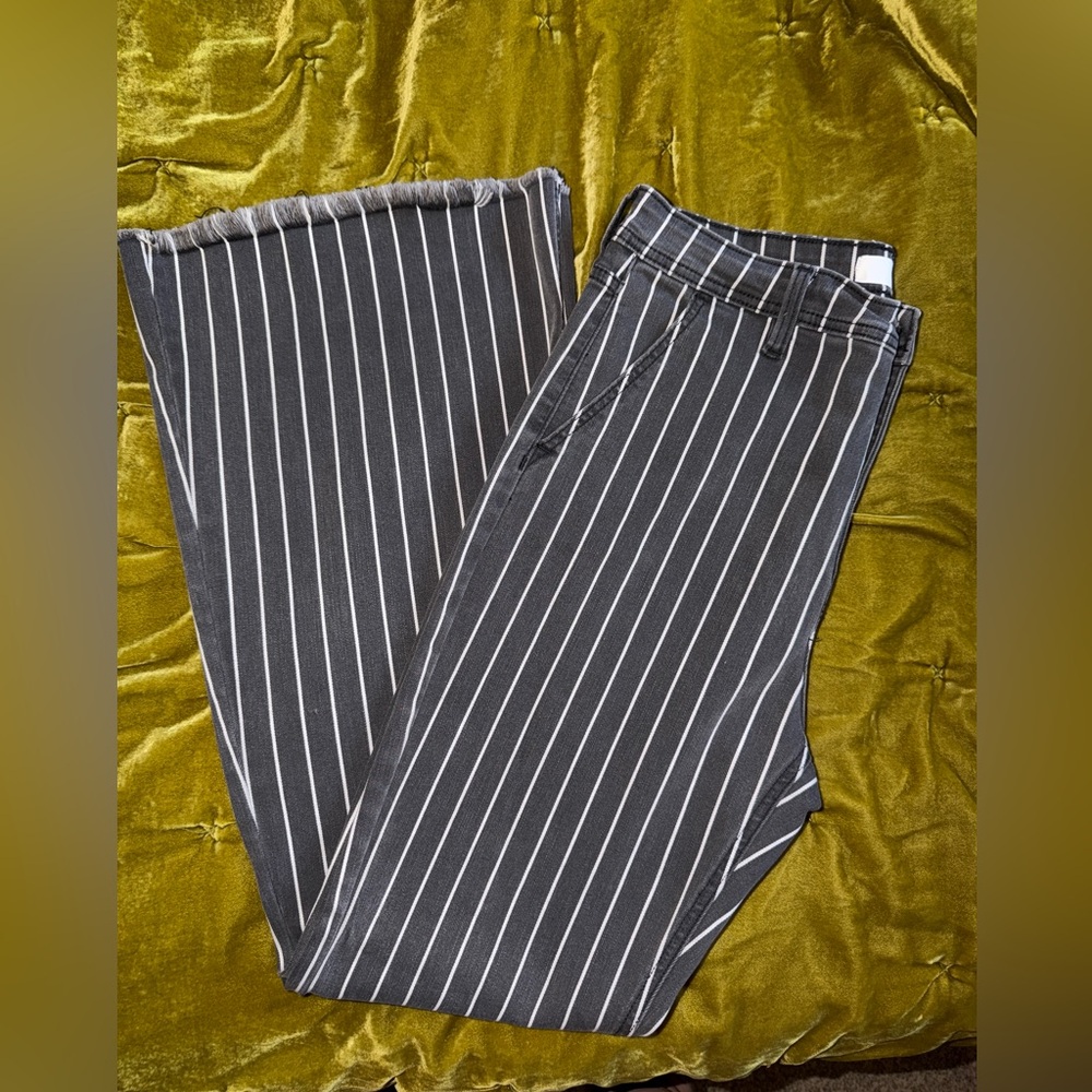 Striped women’s flare jeans